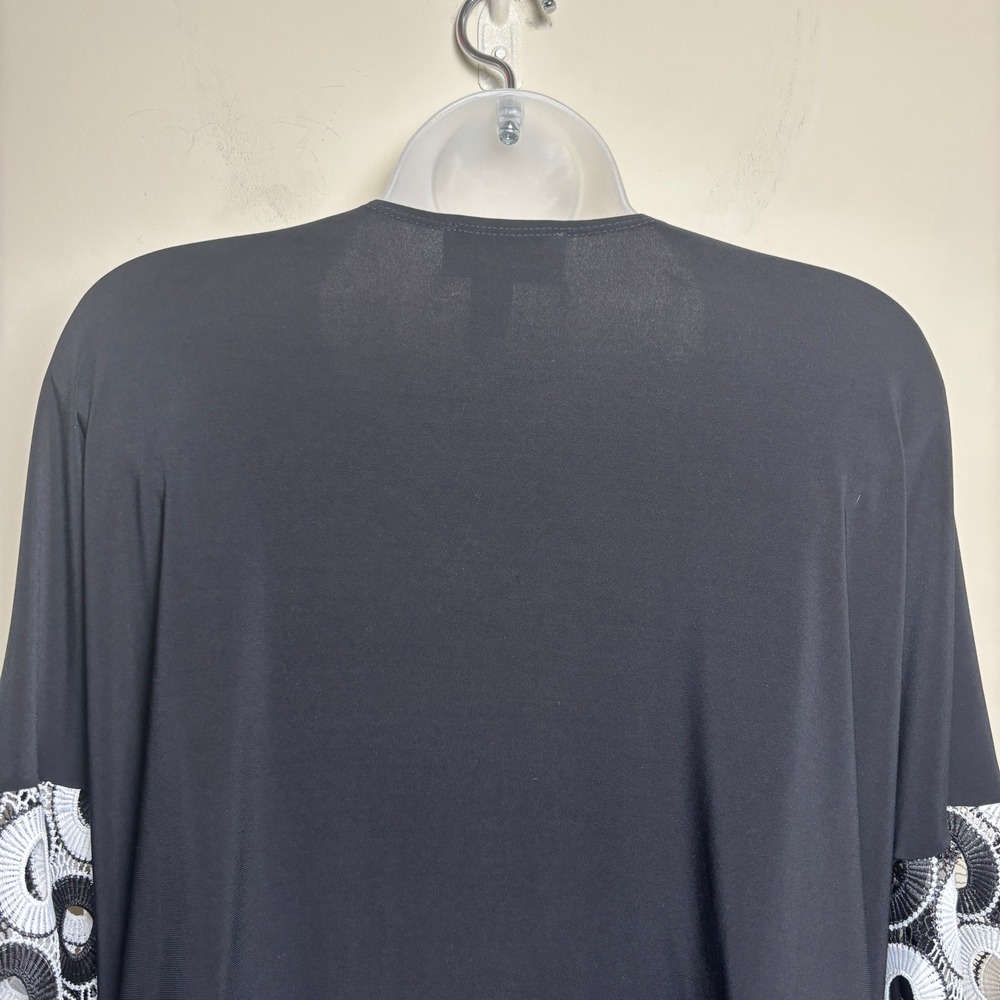 Joseph Ribkoff Wide Sleeve Bold Geometric Circle Lace Eyelet Blouse Top Womens 6 - Picture 6 of 8